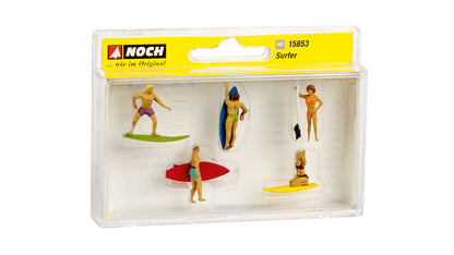 Noch 15853 HO Scale Surfers with Surfboards Set, 5 Figures
