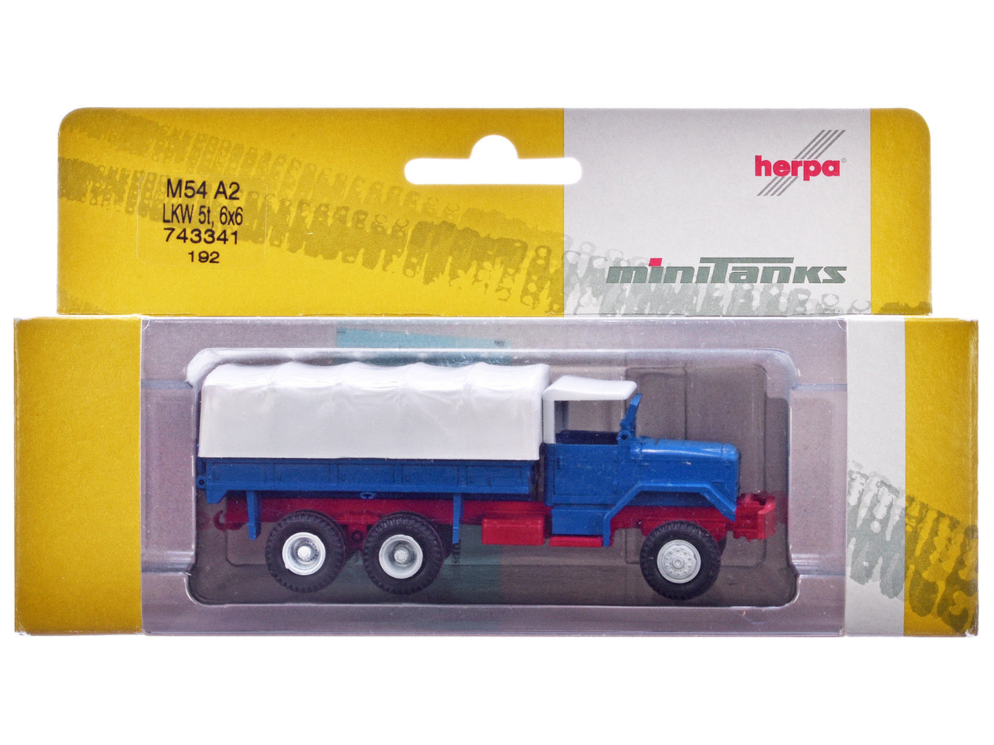 Am General M54 6X6 5/10 Ton Truck Blue with White Top 1/87 (HO) Plastic Model Car by Promotex  free shipping USA