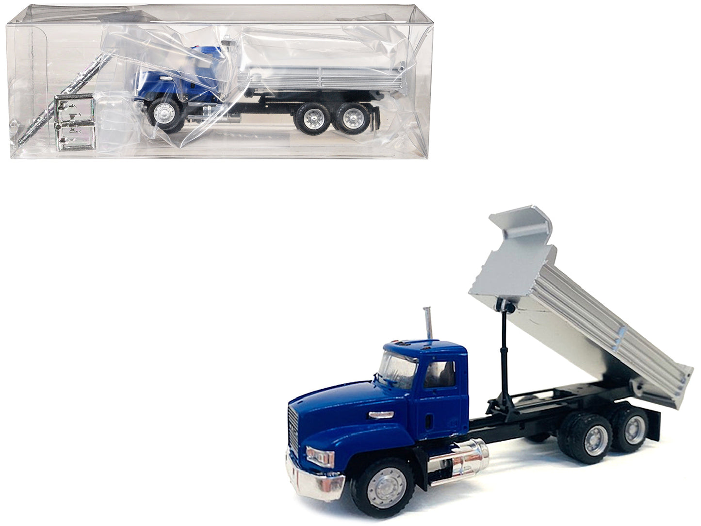 Mack Dump Truck Blue 1/87 (HO) Plastic Model Car by Promotex  free shipping USA
