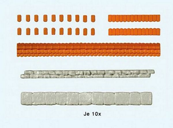 Preiser 18218 HO Scale Parapet Weathering Tiles For Quarrystone Walls