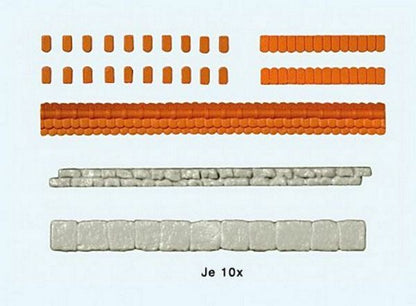 Preiser 18218 HO Scale Parapet Weathering Tiles For Quarrystone Walls