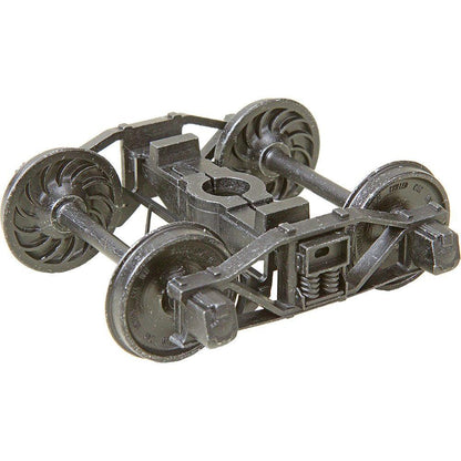 Kadee #757 O 2 Rail Arch Bar Metal Trucks with 33" Ribbed Back Metal P48 Wheels