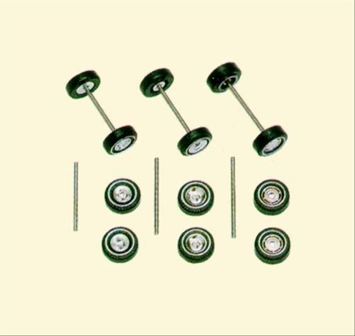 Busch 49951 HO Scale Whitewall Tire, Rim & Axle Set