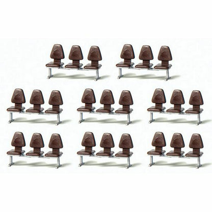 Preiser 17215 HO Scale Modern Modular Seating 3-Seat Units pkg(8)