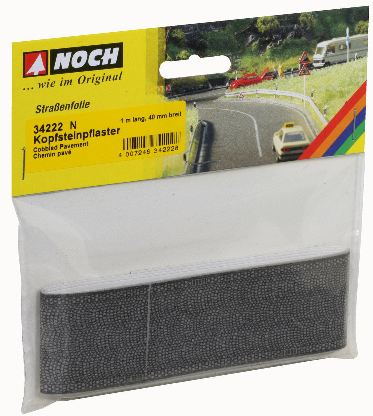 Noch 34222 N Scale Cobblestone Arch Pavement Sheet, Gray
