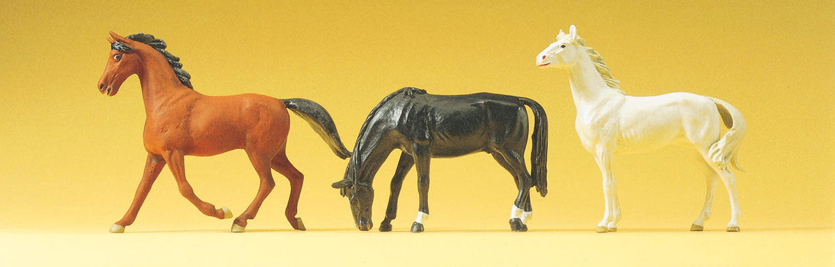 Preiser 65323 O Scale Horses Animal Figure Set pkg(3)