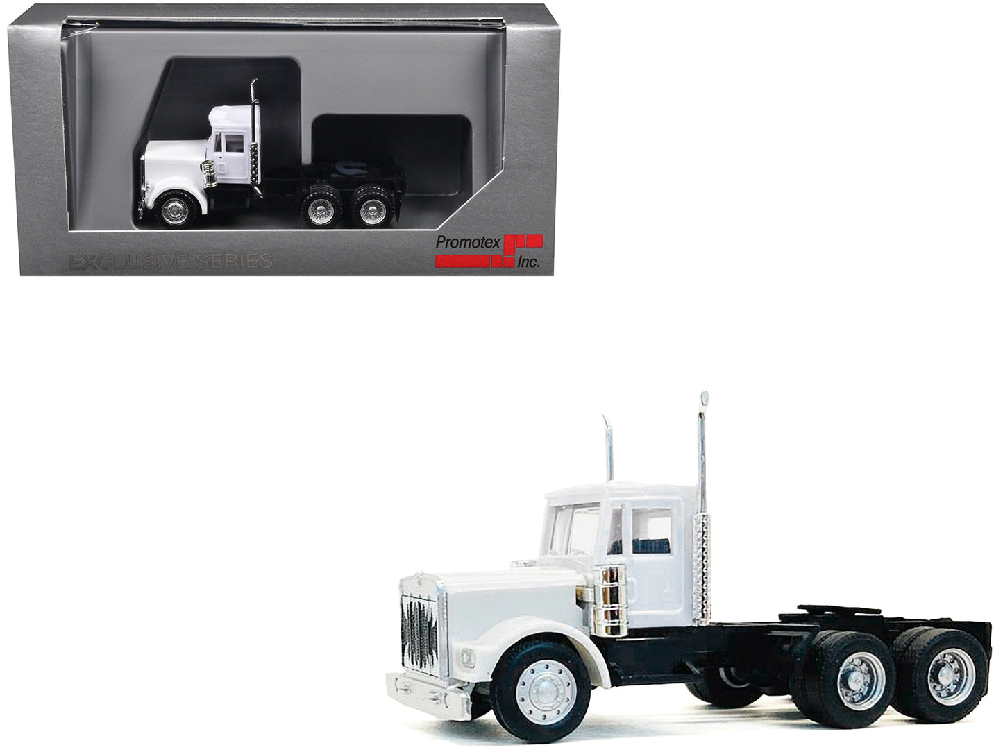 Kenworth W900 Short Day Cab White 1/87 (HO) Plastic Model Car by Promotex  free shipping USA