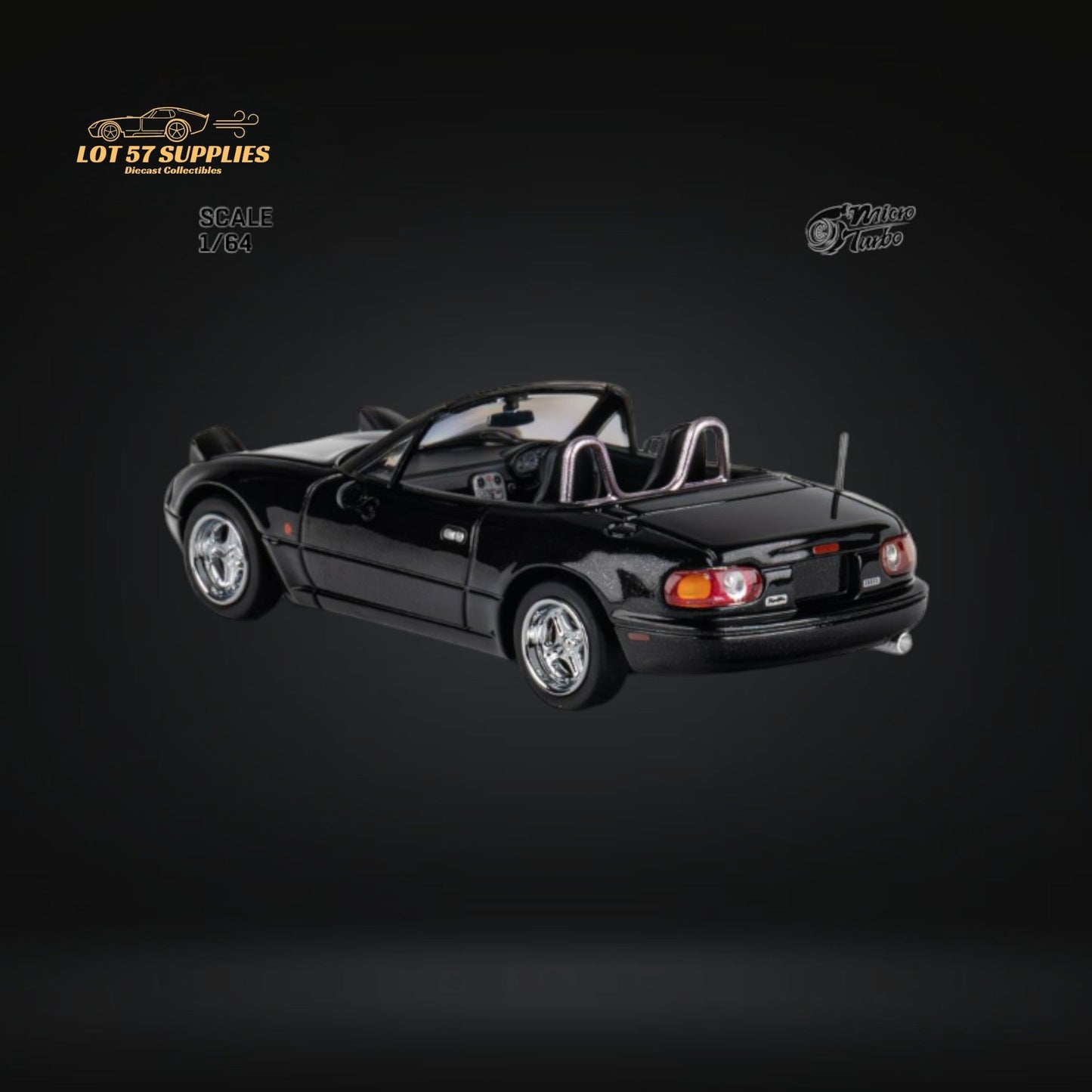 MicroTurbo Eunos Roadster MX-5 Customized Metallic Black 1:64 Limited to 1,000 Pcs