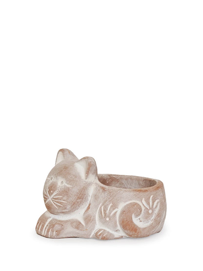 Terracotta Tea Light Candle Holder - Cat by KORISSA