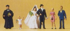 Preiser 79057 N Scale Wedding Group Protestant pkg(6)