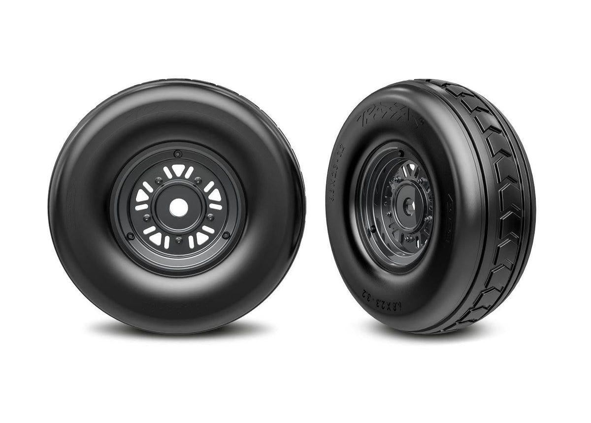 Traxxas 10972-BLKC 3.2" Funco Black Chrome Front Wheels & Arrow Tires (2)