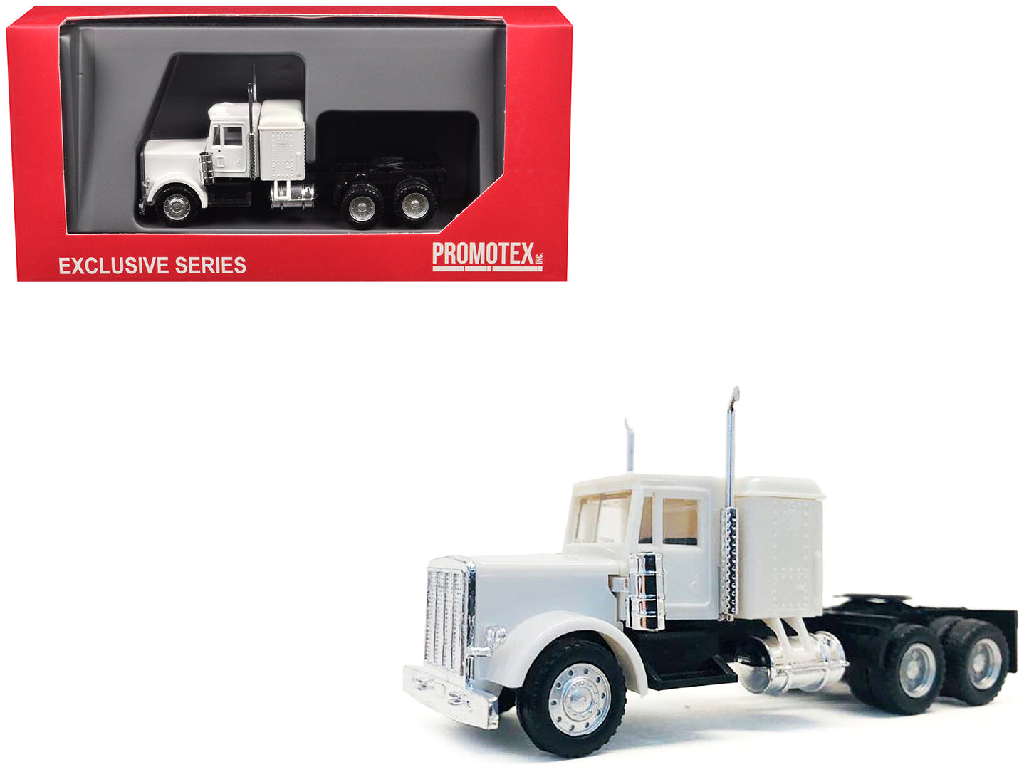 Peterbilt Sleeper Cab White 1/87 (HO) Plastic Model Car by Promotex  free shipping USA