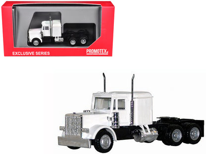 Peterbilt Long Tractor White 1/87 (HO) Plastic Model Car by Promotex  free shipping USA