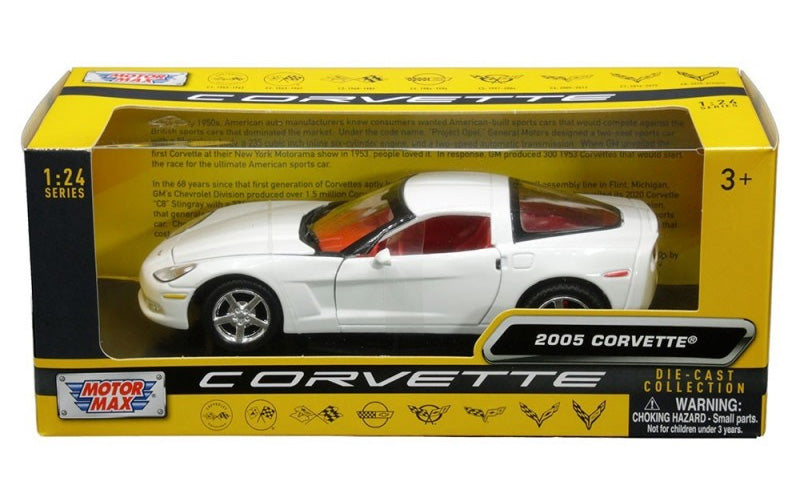 Motormax 73270HC 1/24 2005 Chevrolet Corvette C6, White