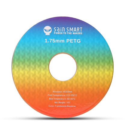 Translucent Rainbow, 1.75mm PRO-3 PETG Filament, 1kg