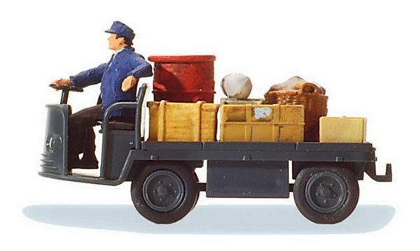 Preiser 28147 HO Scale Electric Baggage Truck (Nonoperating) w/Driver