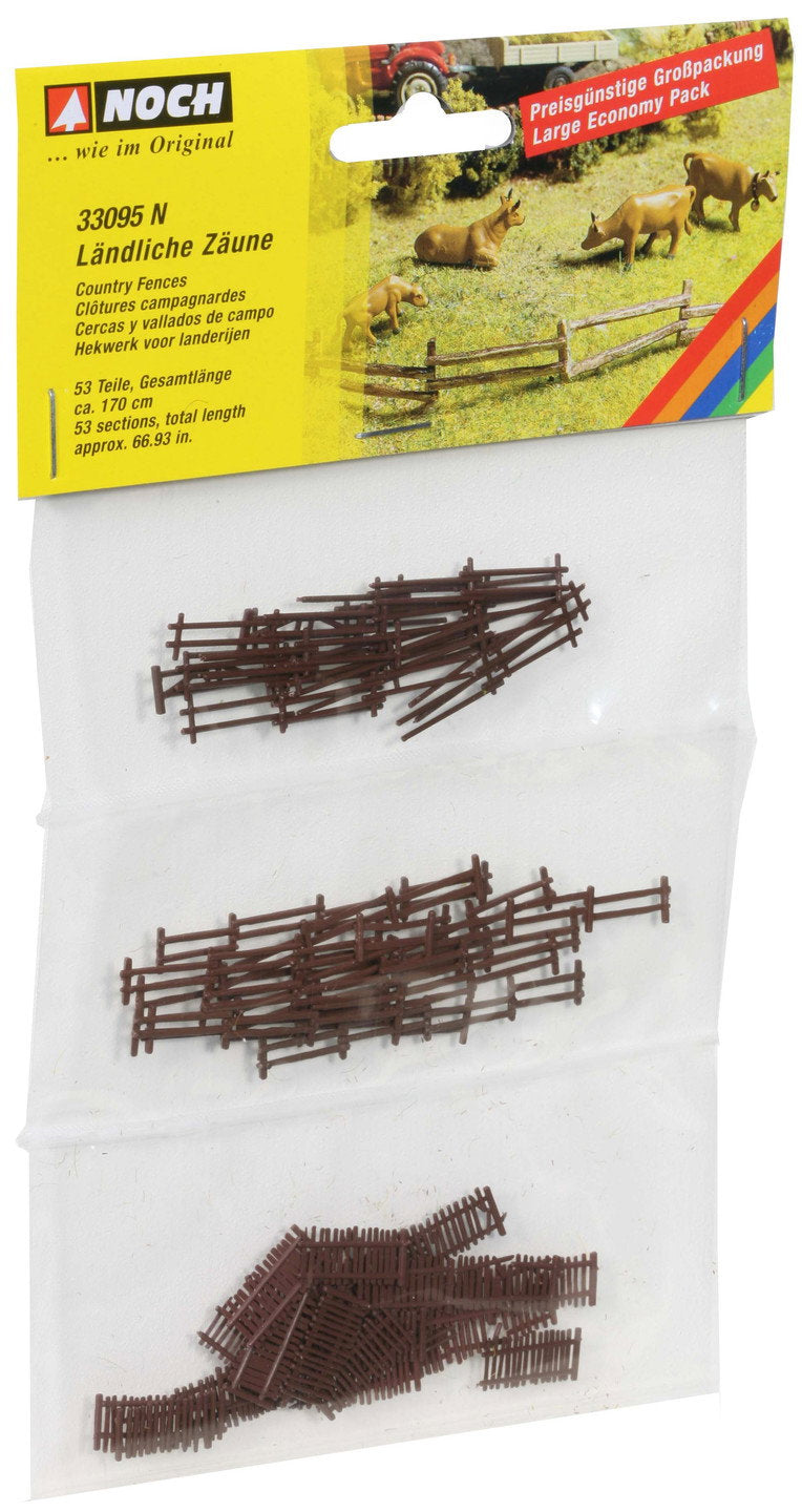 Noch 33095 N Scale Rural Fences, 53 Sections, 170 cm