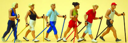 Preiser 10575 HO Scale Sports & Recreation Nordic Walkers pkg(6)