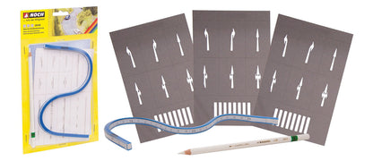 Noch 60740 HO/TT/N Street Markings Starter Set with Curved Ruler