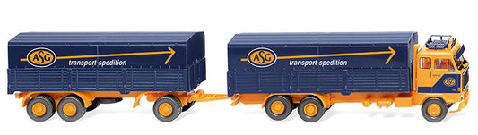 Wiking 043308 1/87 Scale ASG - Volvo F89 Flatbed Road Train High