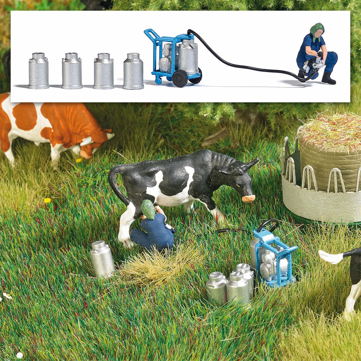 Busch 7883 HO Scale Portable Milking Machine Action Set