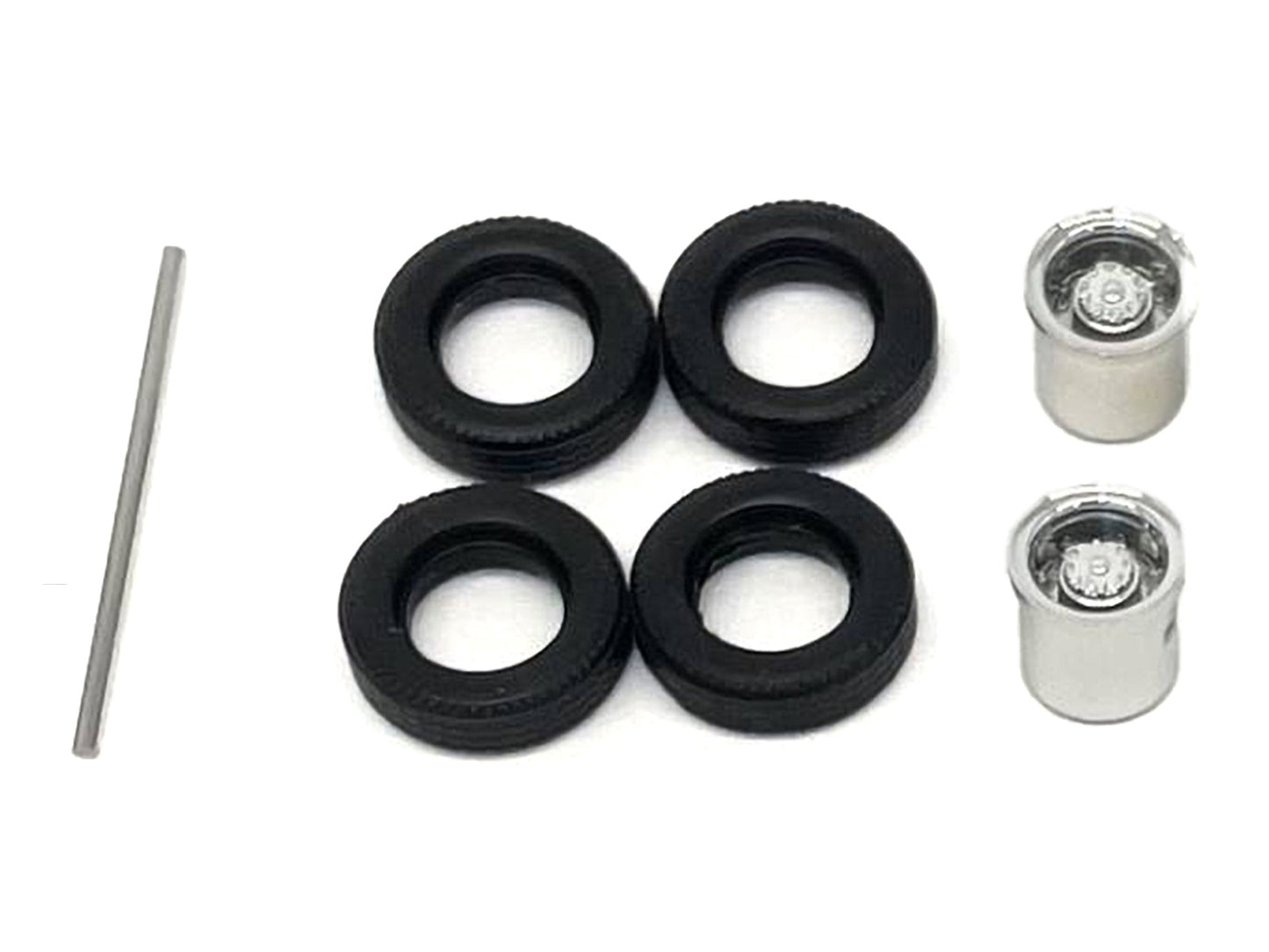 Rear Low Profile Wheelset Chrome 1/87 (HO) Plastic Model by Promotex