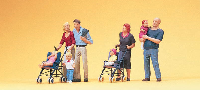 Preiser 10494 HO Scale Parents with Children Figure Set