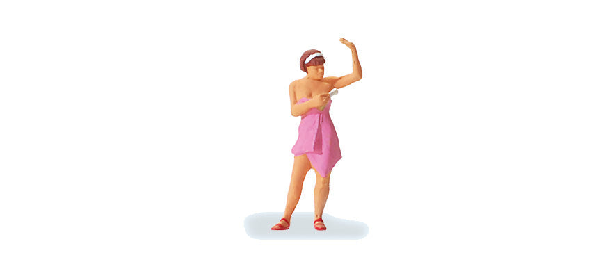 Preiser 28143 HO Scale Woman Spraying Deodorant