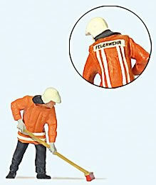 Preiser 28198 HO Scale German Fireman Sweeping