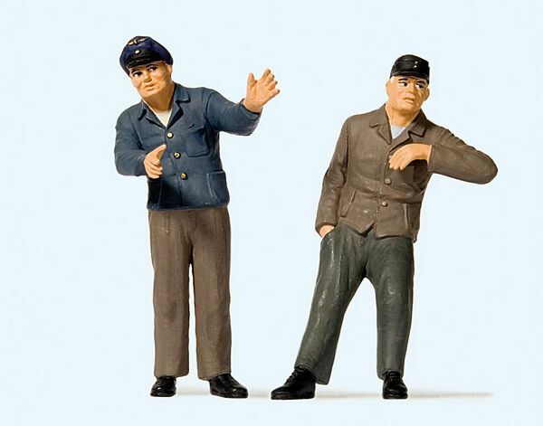 Preiser 63102 I Scale Railroad Engineer & Fireman in Cab Set #1