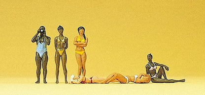 Preiser 10309 HO Scale Recreation & Sports Female Bathers pkg(5)