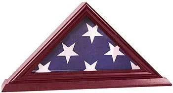 3'x5' Flag Display Case, Shadow Box (Not for Burial Funeral Flag), Solid Wood Cherry Finish