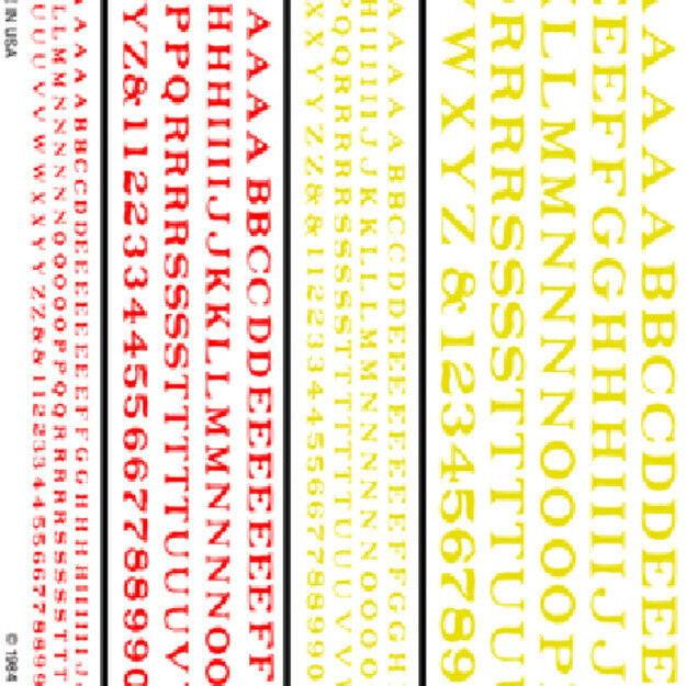 Woodland Scenics DT504 RR Roman Red/Gold Decals 1/16-3/16" Train Decal Sheet