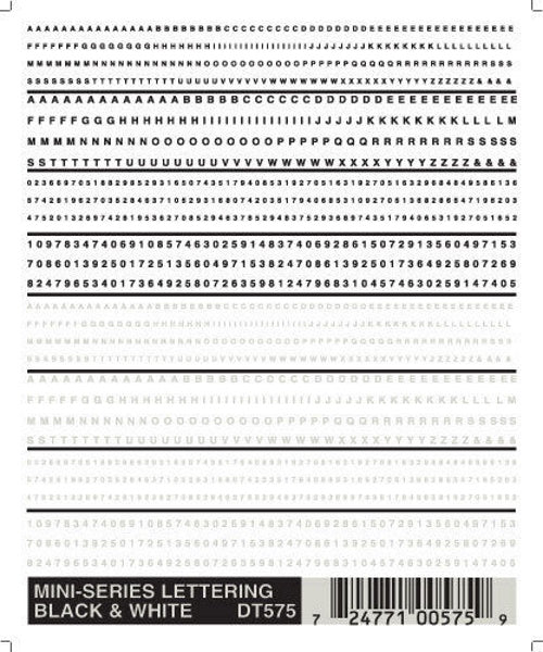 Woodland Scenics DT575 Lettering Black & White Train Decal Sheet