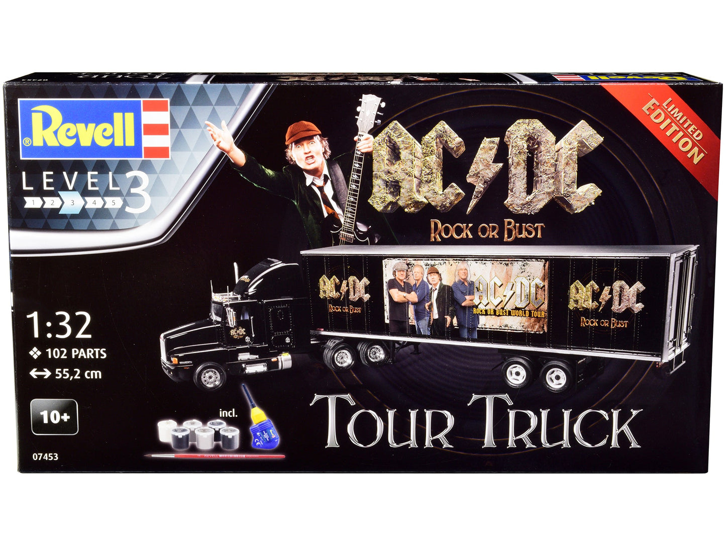 Level 3 Model Kit Kenworth Tour Truck "AC/DC Rock or Bust" 1/32 Scale Model by Revell  free shipping USA