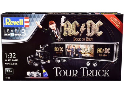 Level 3 Model Kit Kenworth Tour Truck "AC/DC Rock or Bust" 1/32 Scale Model by Revell  free shipping USA