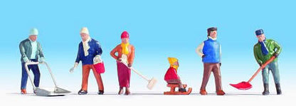 Noch 15928 HO Scale Winter Chores -- pkg(6)