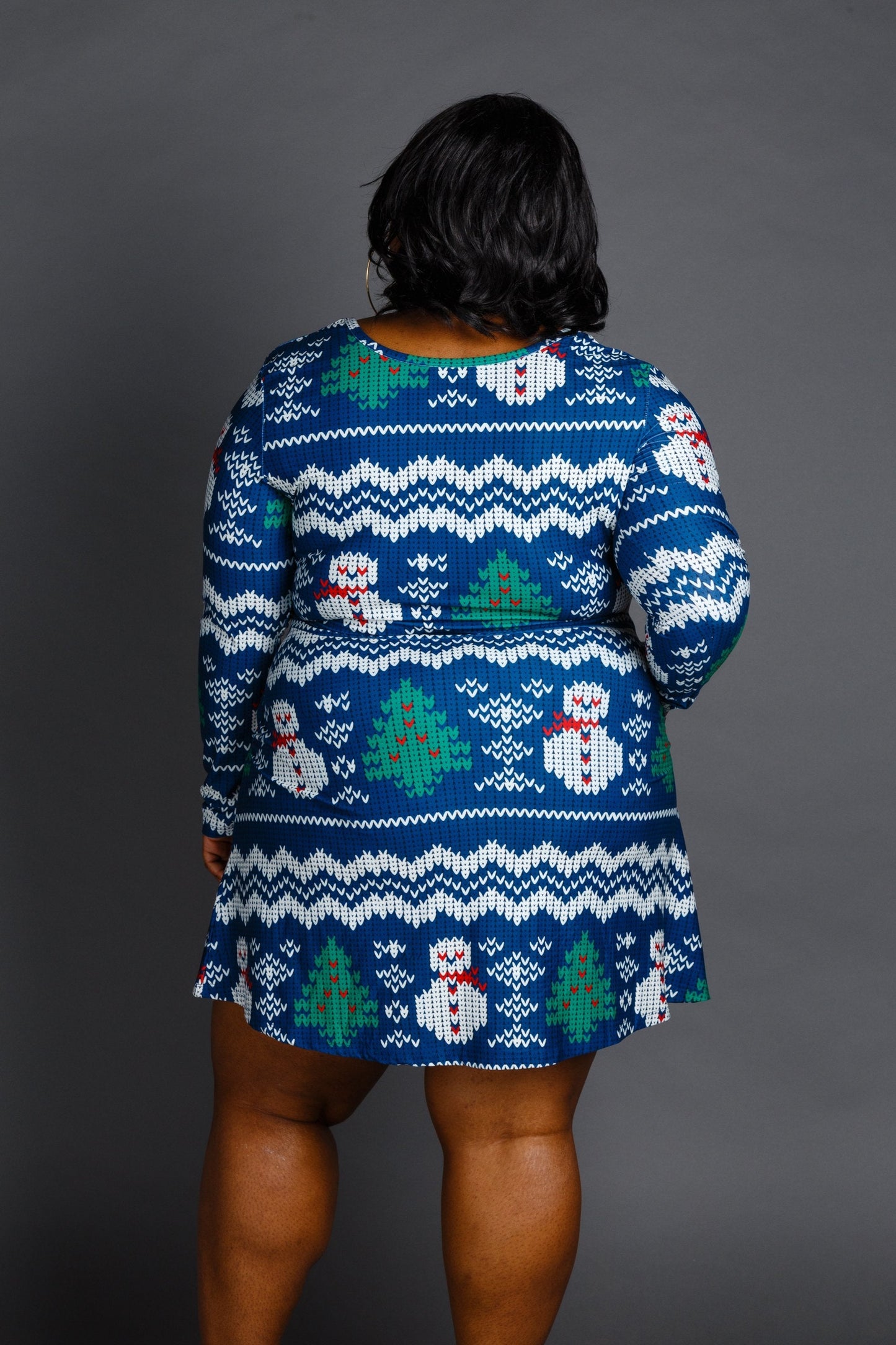 The Eggnog Aficionado | Snowman Print Christmas Skater Dress by Shinesty