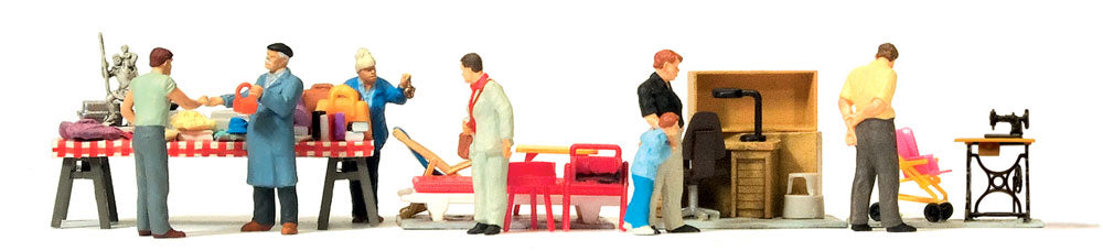 Preiser 10623 HO Scale Flea Market #4 7-Piece Set