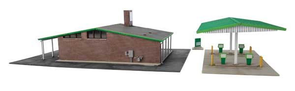 Walthers Cornerstone 3542 HO Modernized Gas Station Kit