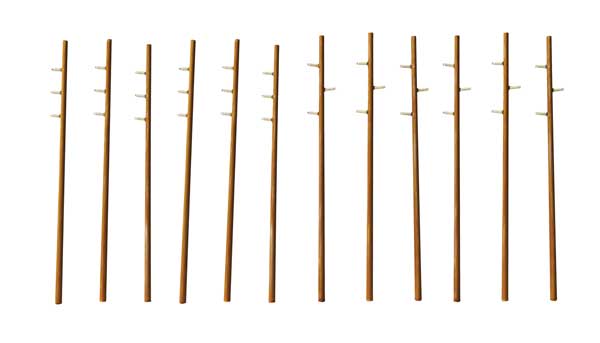 Walthers Cornerstone 4173 HO Intermediate Utility Poles 12-Pack