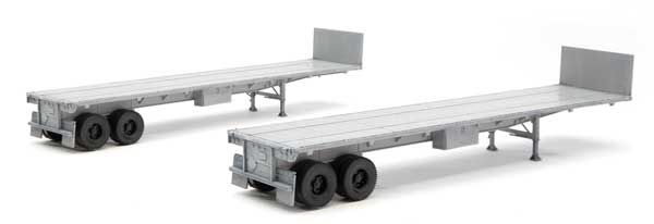 Walthers SceneMaster 949-2700 HO Scale 40' Flatbed Trailer - Kit - 2-Pack