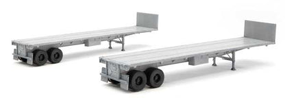 Walthers SceneMaster 949-2700 HO Scale 40' Flatbed Trailer - Kit - 2-Pack