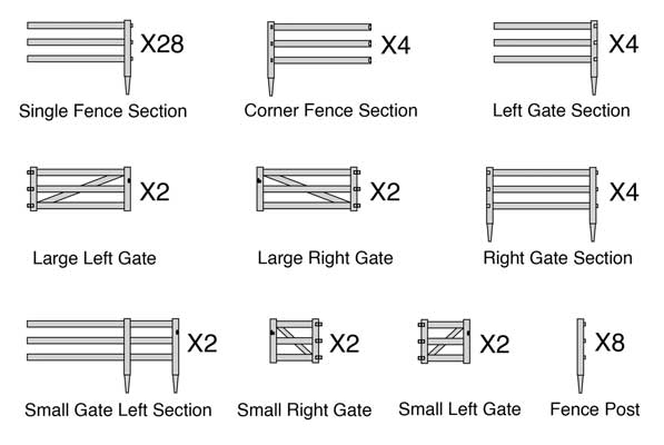 Walthers SceneMaster 4202 HO 3-Rail Farm Fence Kit