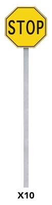 Walthers SceneMaster 4211 HO Stop Signs pkg(10) Yellow