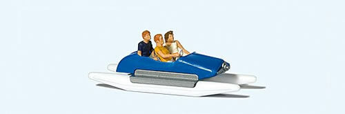Preiser 10682 HO Scale Pedal Boat w/Family Set #1 (blue, white)