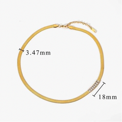 Herringbone Jeweled Necklace by Ellisonyoung.com