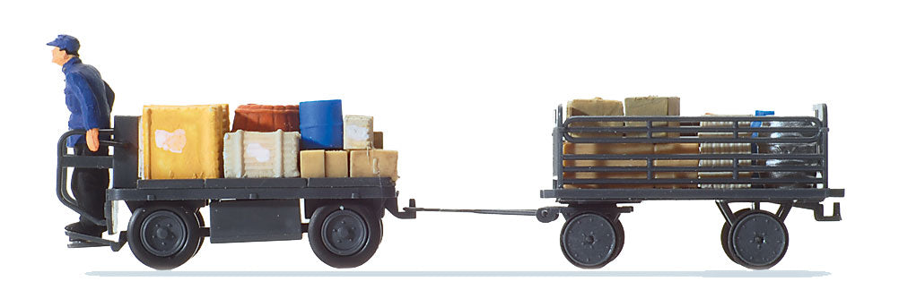 Preiser 10256 HO Scale Electric Baggage Truck & Driver DB