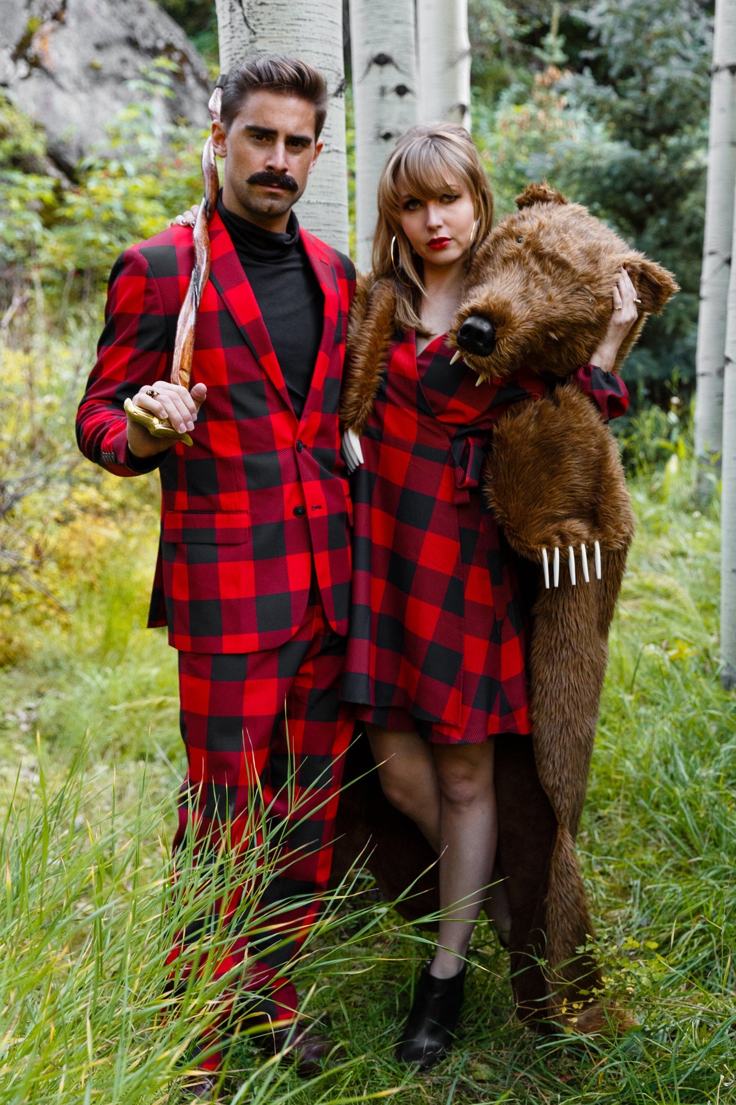 The Red & Black Lumberjack | Red Buffalo Check Christmas Wrap Dress by Shinesty