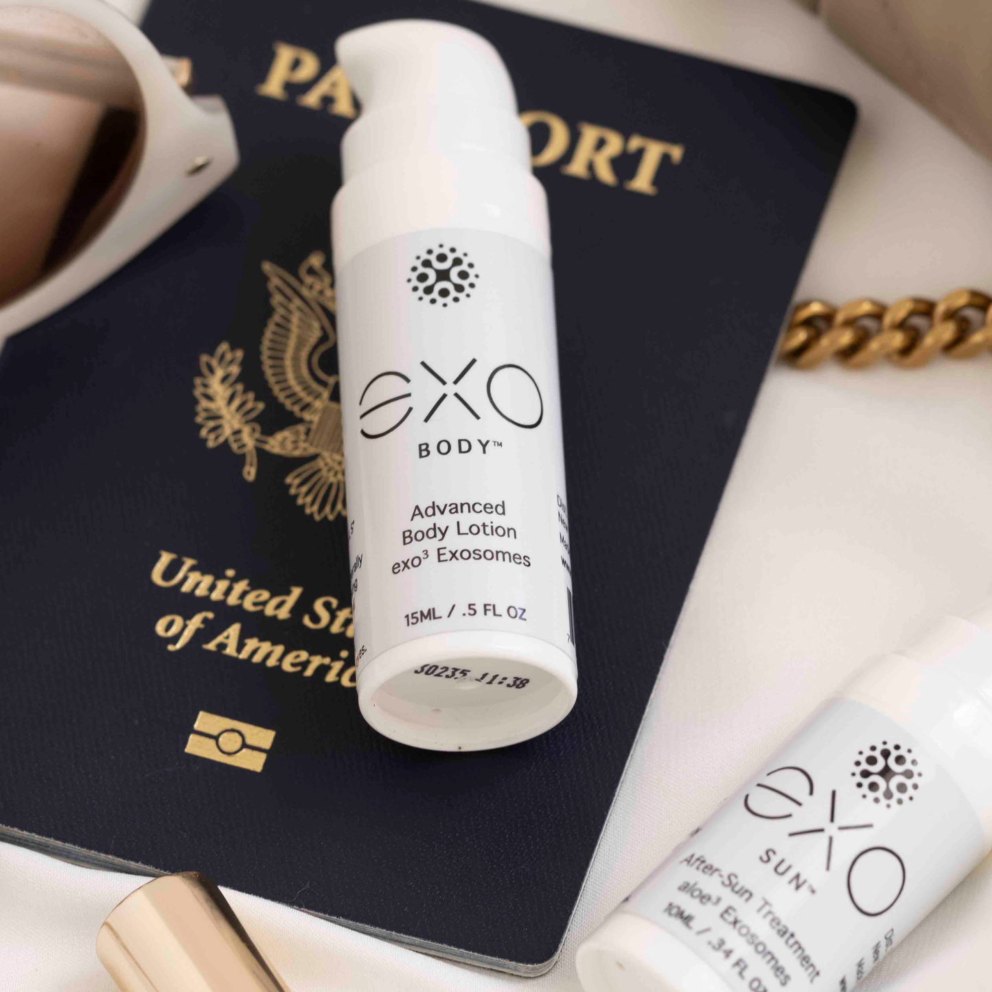 EXO SUN™ - After-Sun Treatment - Travel Size, 4 bottles - 10ML / .34 fl oz  (x4) by Exoceuticals